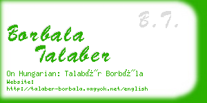 borbala talaber business card